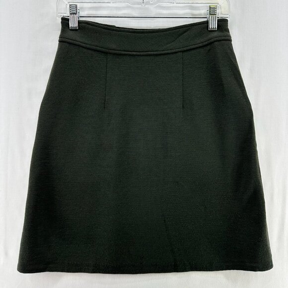 Preview Collection Skirt Size 4 Pure New Wool Pencil Mini Olive Green VTG - Picture 2 of 7